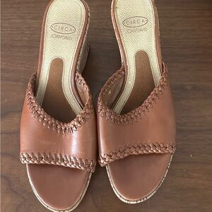 Joan & David Tan Woven Wedges